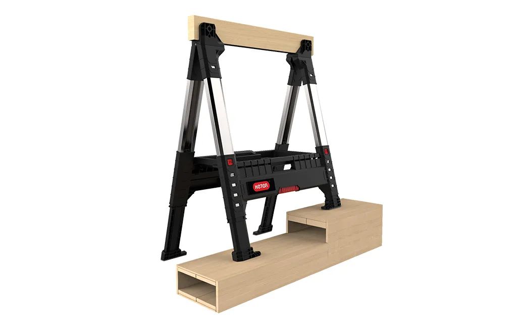 Lot de 2 tréteaux ajustables Lumberjack - Noir