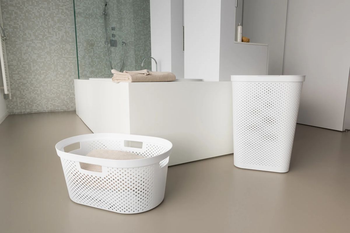 Infinity Dots Wasmand 60L - Wit