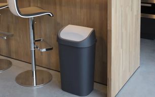 Mistral Swing Afvalbak 50L - Antraciet - Afvalemmers