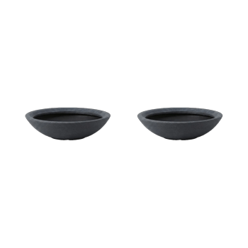 Varese Low Bowl Planter 60cm Set of 2 - Millstone Grey - Planters