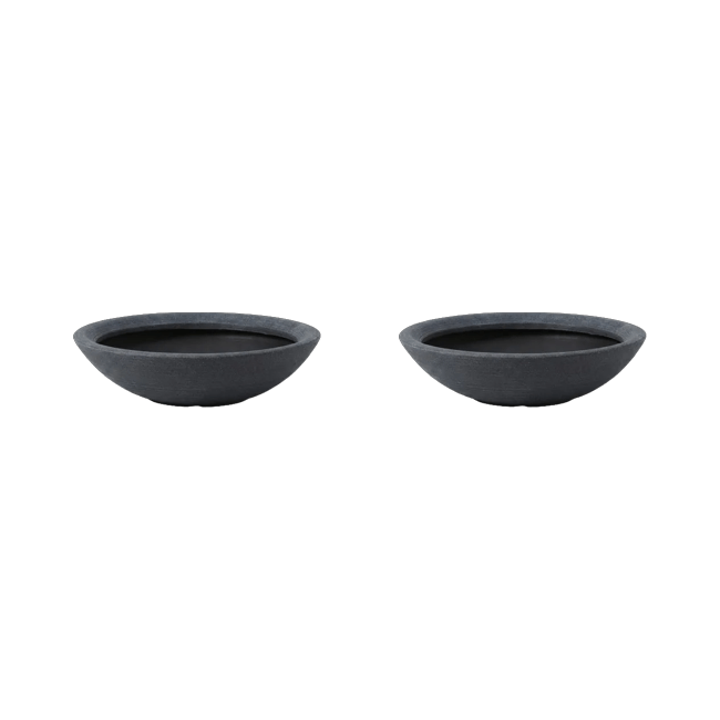 Varese Low Bowl Planter 60cm Set of 2 - Millstone Grey