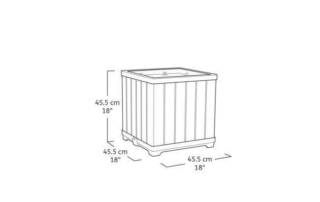עציץ דקו מרובע - דמוי עץ בגווני חום