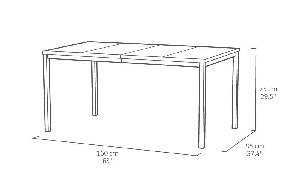Signature Porto Diningset 156cm/4 - Salie Groen
