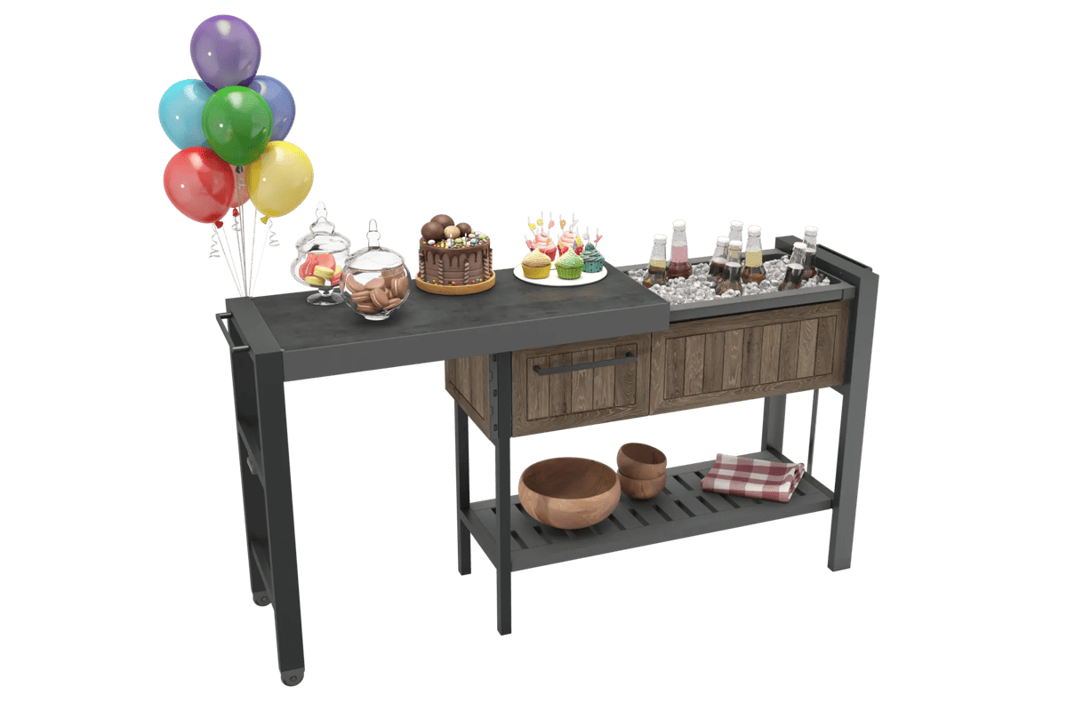 Hosting Party Tafel - 112x43x90 cm - Walnut