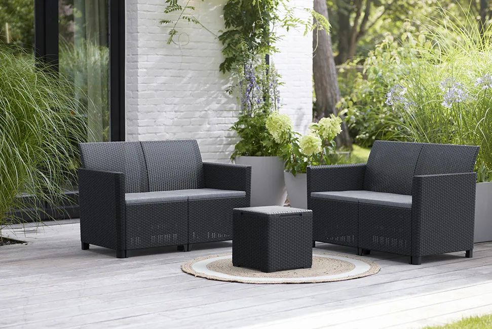 Marie 4 Seater Double Lounge Set  - Graphite