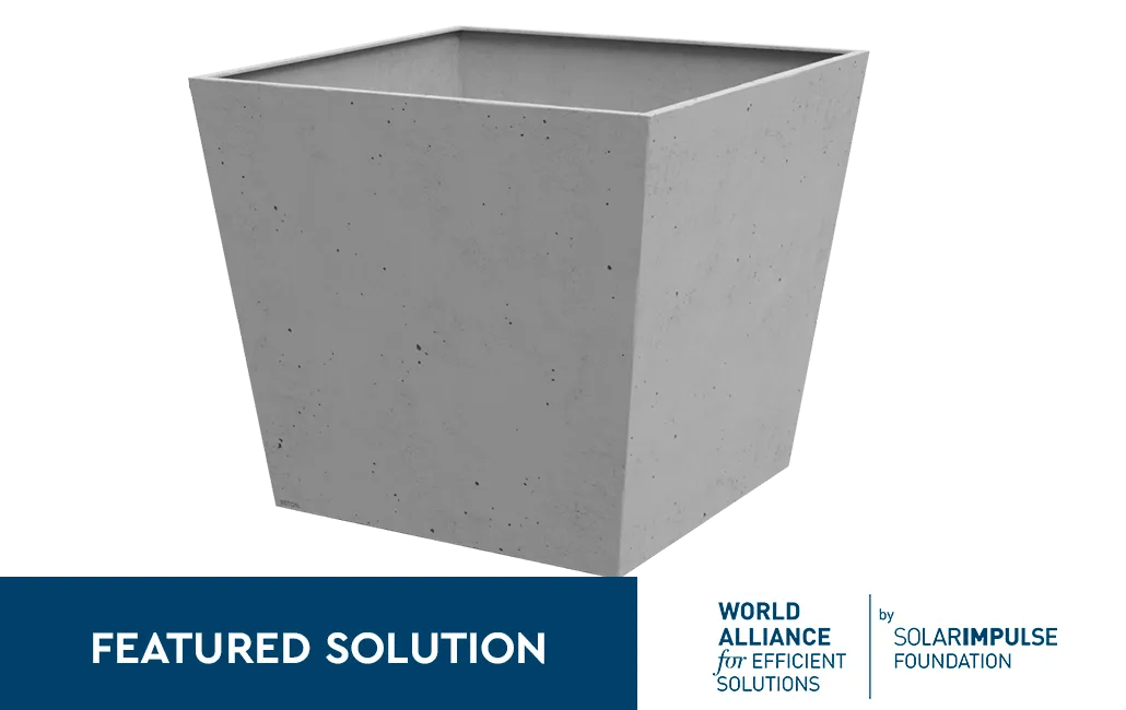 Set 2x Macetero Polyal Betón cuadrado 48 cm y 73,5L