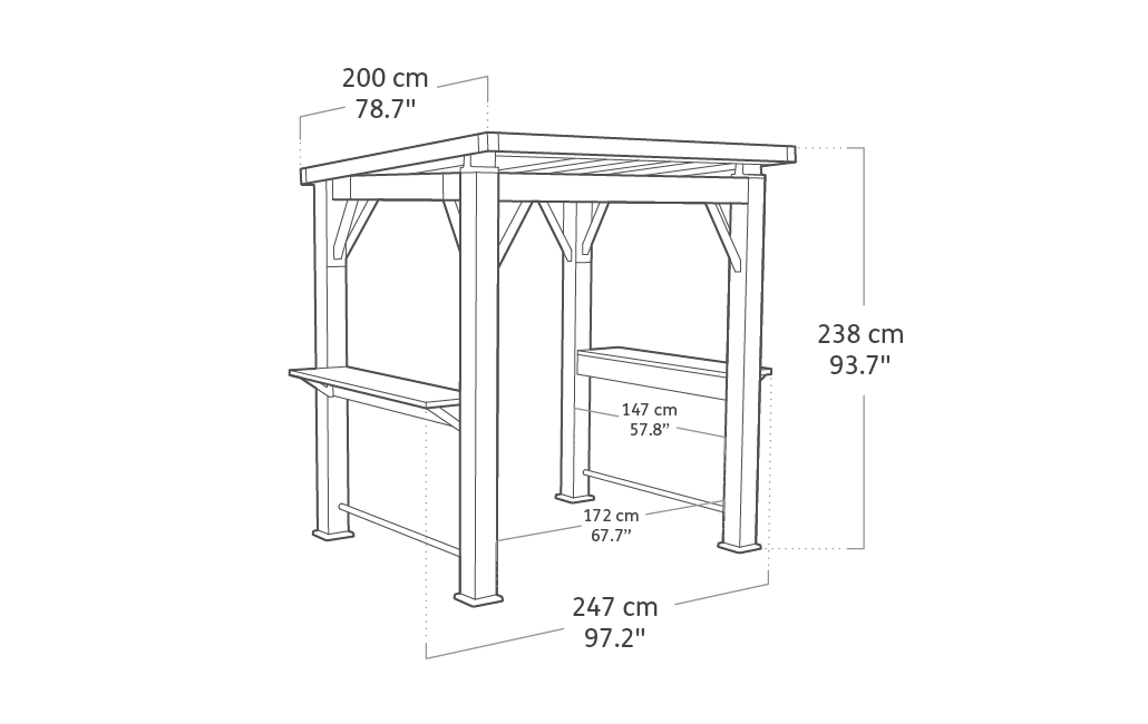 Signature Grill Gazebo - Ashwood Brown