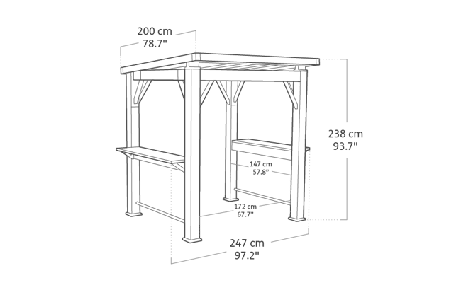 Signature Grill Gazebo - Ashwood Brown