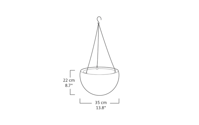 Graphite Hanging Sphere Planter & Flower Basket (Set of 2) - Keter US