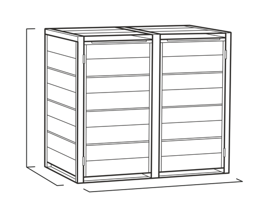 Hide Away 240L Multifunktionsbox  - Grau