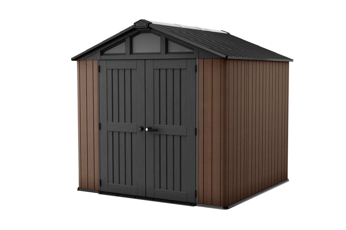 Caseta de exterior Stronghold 8x8 - 252x231x241 cm y 6,3 m2 - Marrón