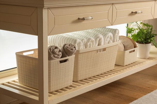Jute Wasmand 46L - Wit - Wasmanden