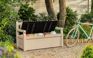 Solana Brown 70 Gallon Outdoor Storage Bench - Keter US