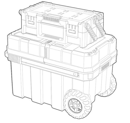 Masterloader Rolling Tool Box with Cantilever Organizer - Keter US