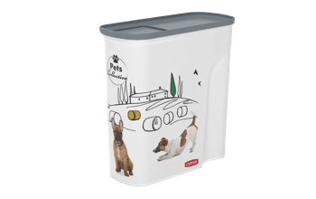 מיכל אחסון מזון יבש לחיות מחמד 6 ליטר - עיטור כלב - אחסון מזון יבש לכלב ולחתול