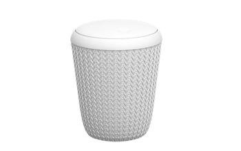 פח אמבטיה בעיצוב סרוג 7 ליטר - לבן - פחי אשפה