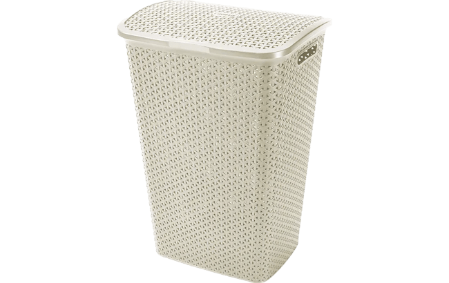 סל כביסה ראטן 55 ליטר - קרם