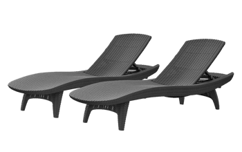 Pacific Chaise Sun Lounger Set of 2 - Graphite - Sun Loungers