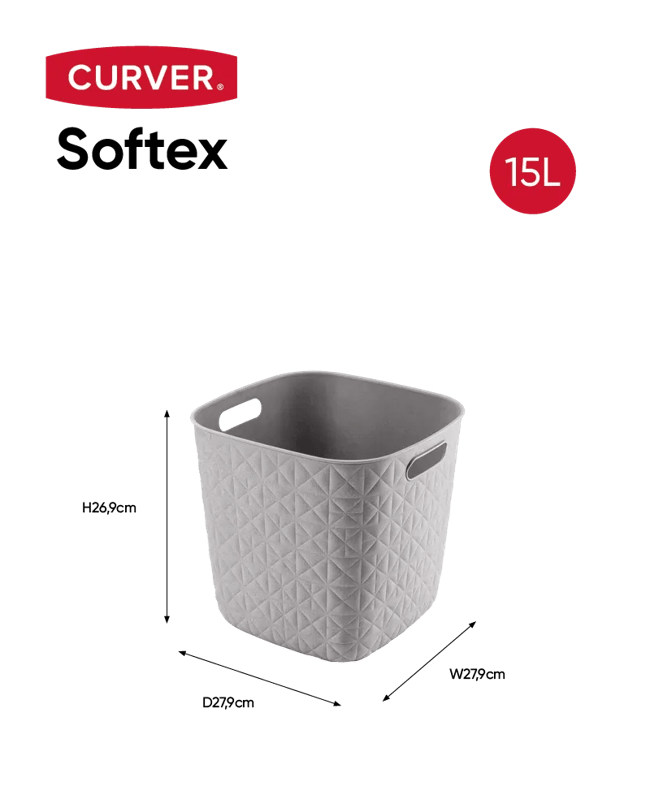 סלסלת כביסה סופטקס מרובעת 15 ליטר - 