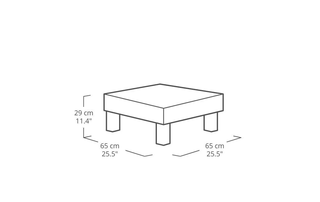 Mesa auxiliar de exterior Elements 65x65x29 cm - Marrón