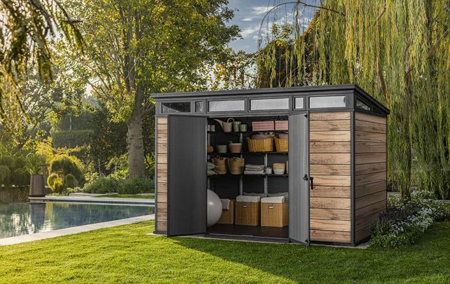Abri de jardin Signature 117 - 7,4m2 - Marron aspect Douglas