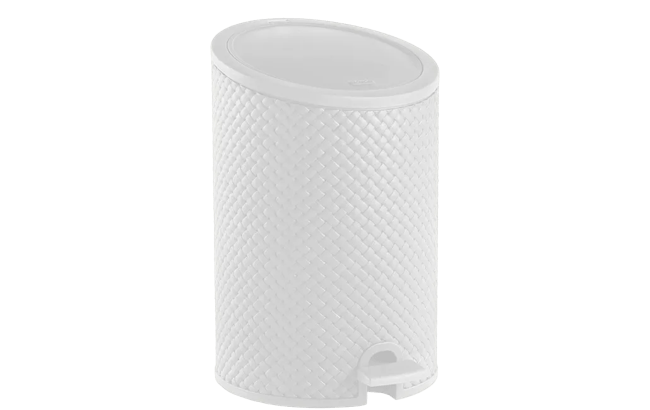 פח פדל דמוי ראטן 8 ליטר - לבן