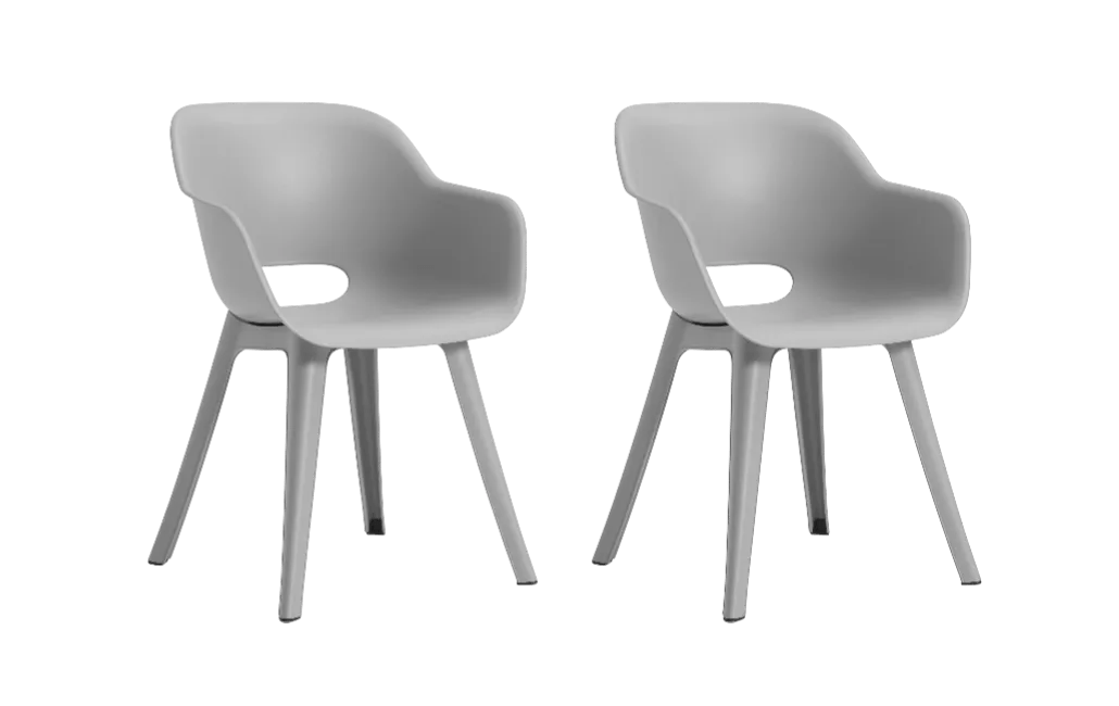 Akola Kuipstoel - set van 2 - 55x56x80cm - Grijs