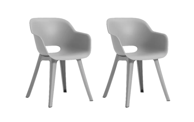 Akola Kuipstoel - set van 2 - 55x56x80cm - Grijs