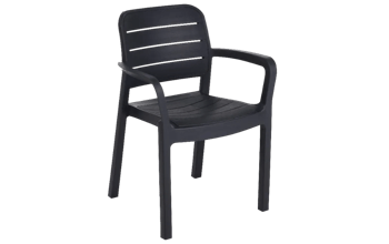 Chaise Tisara - Lot de 6 - Anthracite - Mobilier de jardin