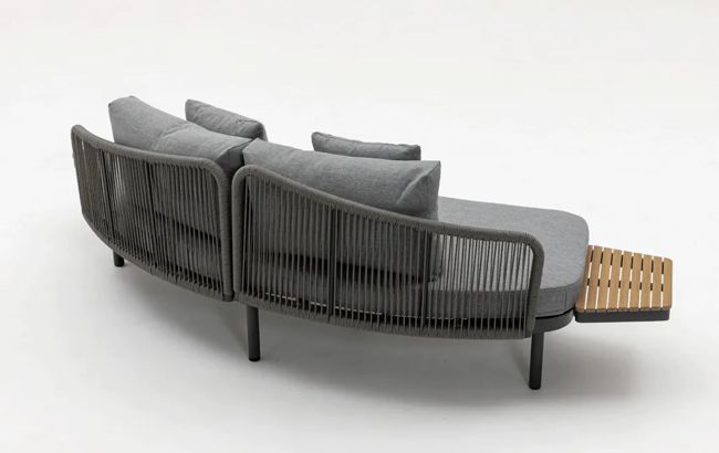 ספת רביצה מרקש + 2 שולחנות צד  - אפור גרפיט