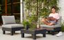 Salon de jardin Elements modulable 2 fauteuils et Table basse - Noir