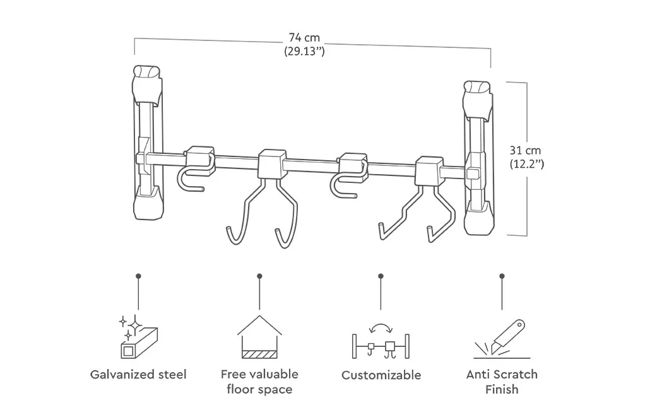 Wall Mount Tool Organiser - Graphite