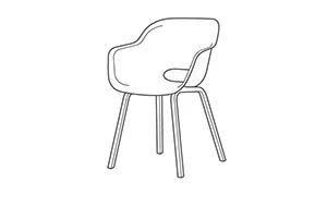 Noa Kuipstoel - 2 stuks - 56,5x55x80cm - Antraciet