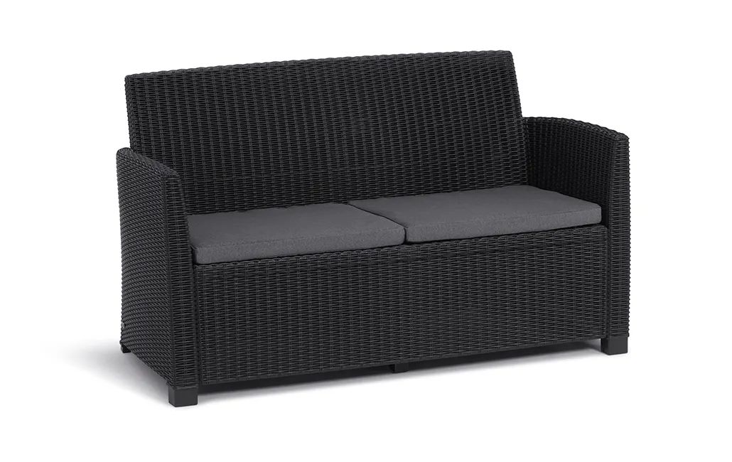 Mia 4 Seater Lounge Set With Storage Table - Graphite