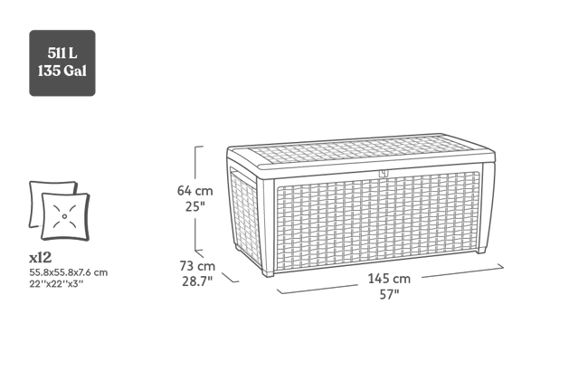 Sumatra Brown 135 Gallon Storage Deck Box - Keter US
