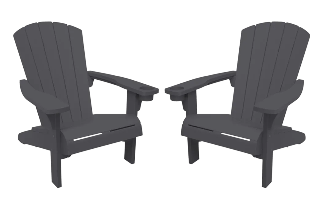 Lot de 2 fauteuils Adirondack - Anthracite