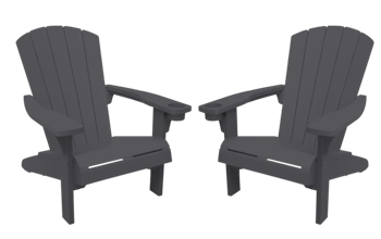Lot de 2 fauteuils Adirondack - Anthracite - Mobilier de jardin