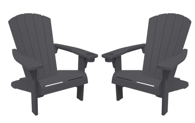 Lot de 2 fauteuils Adirondack - Anthracite