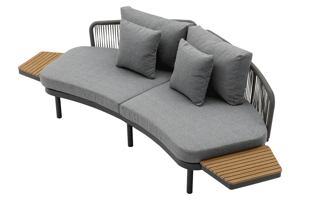 ספת רביצה מרקש + 2 שולחנות צד  - אפור גרפיט