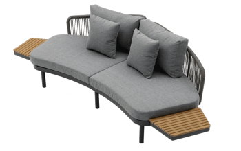 ספת רביצה מרקש + 2 שולחנות צד  - אפור גרפיט - מערכות ישיבה מאלומיניום