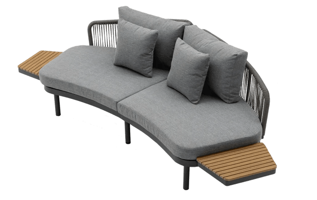 ספת רביצה מרקש + 2 שולחנות צד  - אפור גרפיט