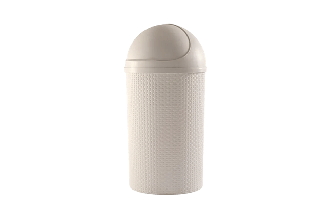 פח אשפה עם מצחייה ראטן 50 ליטר - קרם thumbnail