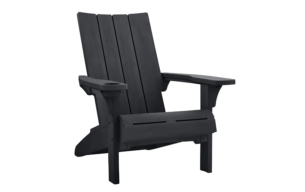 Modern Adirondack Chair With Cup Holder Graphite - Keter US