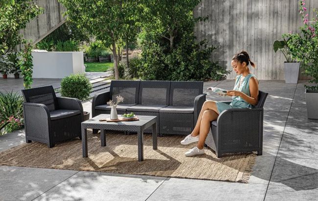 מערכת ישיבה רוסלי טריפל - ספה תלת מושבית - אפור כהה