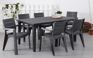פינת אוכל ליסבון שולחן + 6 כיסאות - אפור כהה