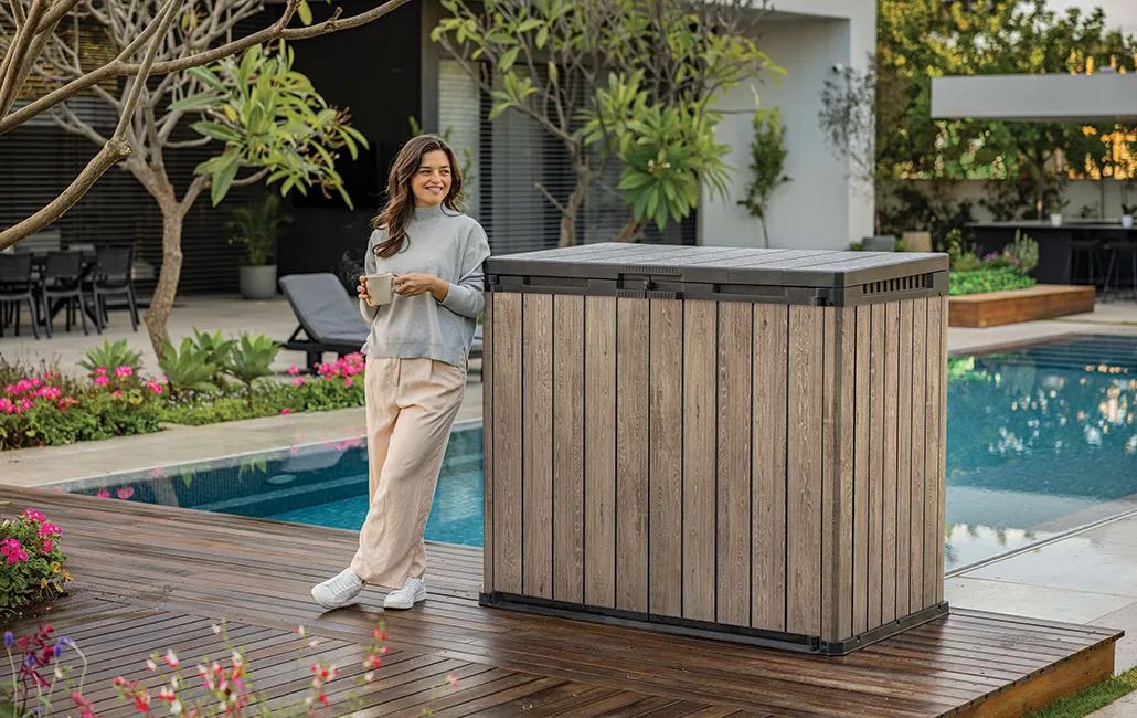 Signature 1150L Horizontal Storage Shed - Ashwood Brown