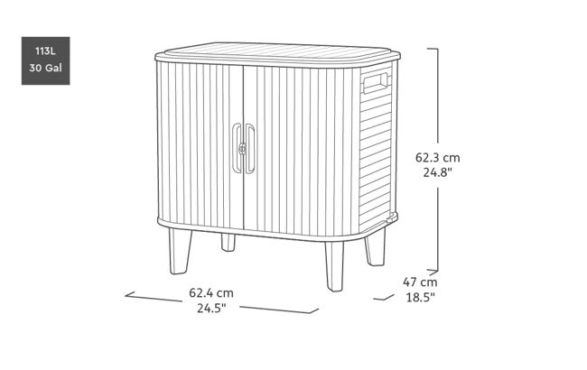 Velo 113L Storage Unit - Grey