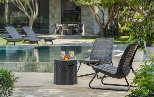 Dark Gray Outdoor Cooler Side Table - Keter US
