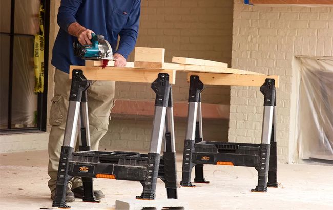 Lot de 2 tréteaux ajustables Lumberjack - Noir