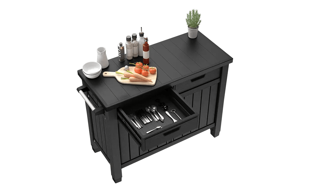 Unity Outdoor Kitchen  BBQ Table and Storage Cabinet - Graphite